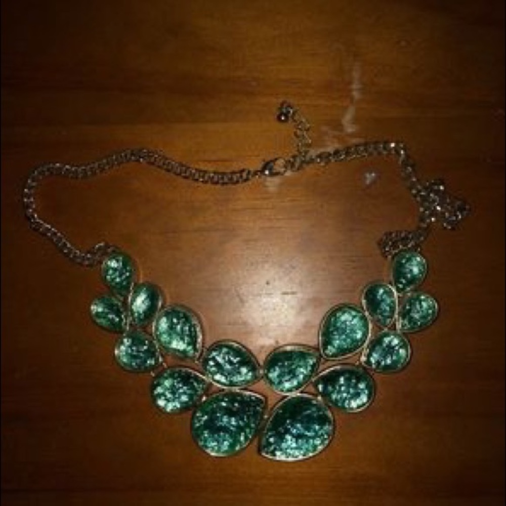 Turquoise and Gold lined necklace